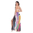 thumbnail image 3 of FORMRS Womens Beach Sarong Semi-Sheer Bikini Wrap Skirt Swimsuit Cover-ups, Colorful Black, 3 of 7