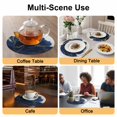 thumbnail image 2 of Navy Blue Gold Round 13 Inch Placemats Set of 8, Abstract Line Art Troditional Ink Painting HeatResistant Non Slip Place Mats for Dining Table, Wipeable Braided Kitchen Table Mats for Housewarming, 2 of 9