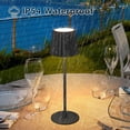 thumbnail image 3 of LED Rechargeable Cordless 3000K Dimmable Table Lamp, Battery Operated, IP54 Waterproof Touch Switch, Iron, Black，Pack of 2., 3 of 5