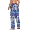 thumbnail image 6 of Men's Lightweight Pajama Bottoms Penguins Plush Absorbent Stretch Elastic Waist Side Pockets Spring Fall, 6 of 7