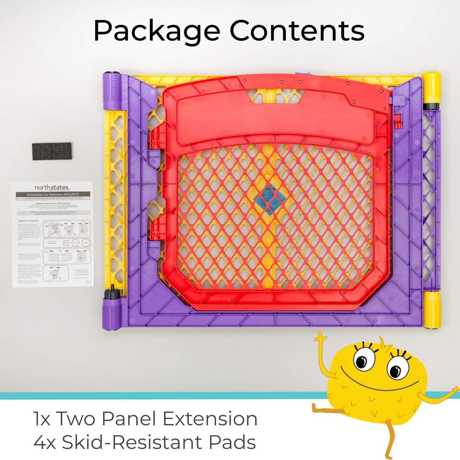 Toddleroo by North States Superyard Colorplay Ultimate 2 Panel Extension, Made in : Increases play space up to 34.4 sq. ft. (Adds 64", Multicolor)