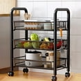 thumbnail image 4 of Organizadores de armario y almacenamiento, carrito de almacenamiento rodante de 3 niveles, organizador de baño, carrito de lavandería, estantería móvil, multiusos para cocina, baño, espacios estrechos, 4 of 6