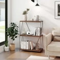 thumbnail image 4 of Costway 1 PCS 3-Tier Multipurpose Display Rack Freestanding Bookcase with Metal Frame Walnut, 4 of 10