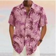 thumbnail image 1 of Chemise Décontractée à Manches Courtes Douce Hawaïenne à Col Rabattu Imprimé Noix de Coco pour Hommes Été, 1 of 5