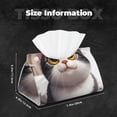 thumbnail image 6 of Lsque Cute Cartoon Kitten Printed Long Tissue Box Cover Holder, Facial Paper Organizer Dispenser,Triangle with Bottom Belt, PVC Leather Decorative Organizer, 6 of 9
