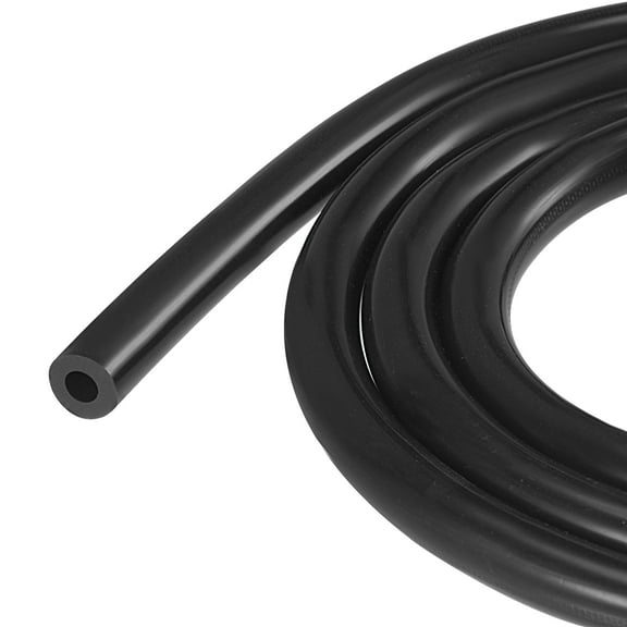 6mm ID 12mm OD 3mm Wall Thick 5ft Black Vacuum Silicone Tube Tubing Hose for Engine
