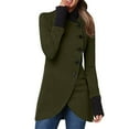 thumbnail image 2 of asdoklhq Womens Plus Size Coats Clearance Fashion Women Winter Patchword Long Sleeve Buttons Casual Single Breasted Coat, 2 of 5