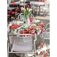 thumbnail image 4 of Outdoor Tablecloth with Umbrella Hole and Zipper, Cardinal Bird Round Table Cloth 54 Inch Waterproof Tablecloth, Winter Poinsettia Berry Pine Cones Floral Picnic Table Cover for Patio Camping, 4 of 7