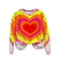 thumbnail image 5 of Hoodless Sweatshirts for Women Round Neck Love Heart Casual Sports Long Sleeve Sweatshirt Pullover Tops, 5 of 9