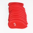 thumbnail image 3 of 12 Piezas Cubiertas De Hierro De Golf Gruesas Cubiertas De Cuero Sintético Gruesas De Golf Funda Protectora Se Adapta A Todas Las Marcas - Impermeable rojo Baoblaze Putter de golf en la cabeza, 3 of 5