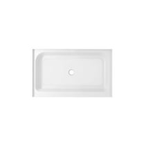 48 x 32 in. Single Threshold Shower Tray Center Drain, Glossy White