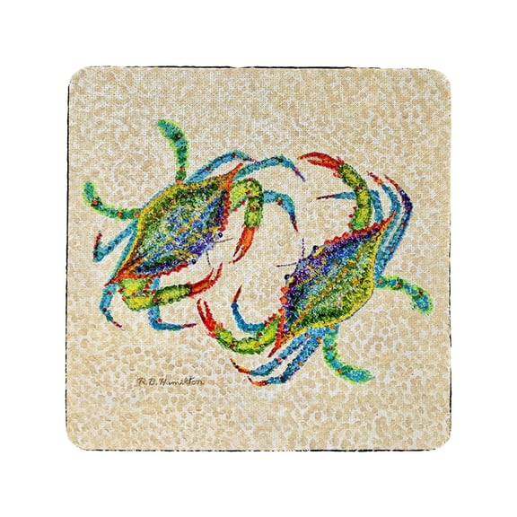 Betsy Drake Interiors Crab Dance Coaster Set of 4