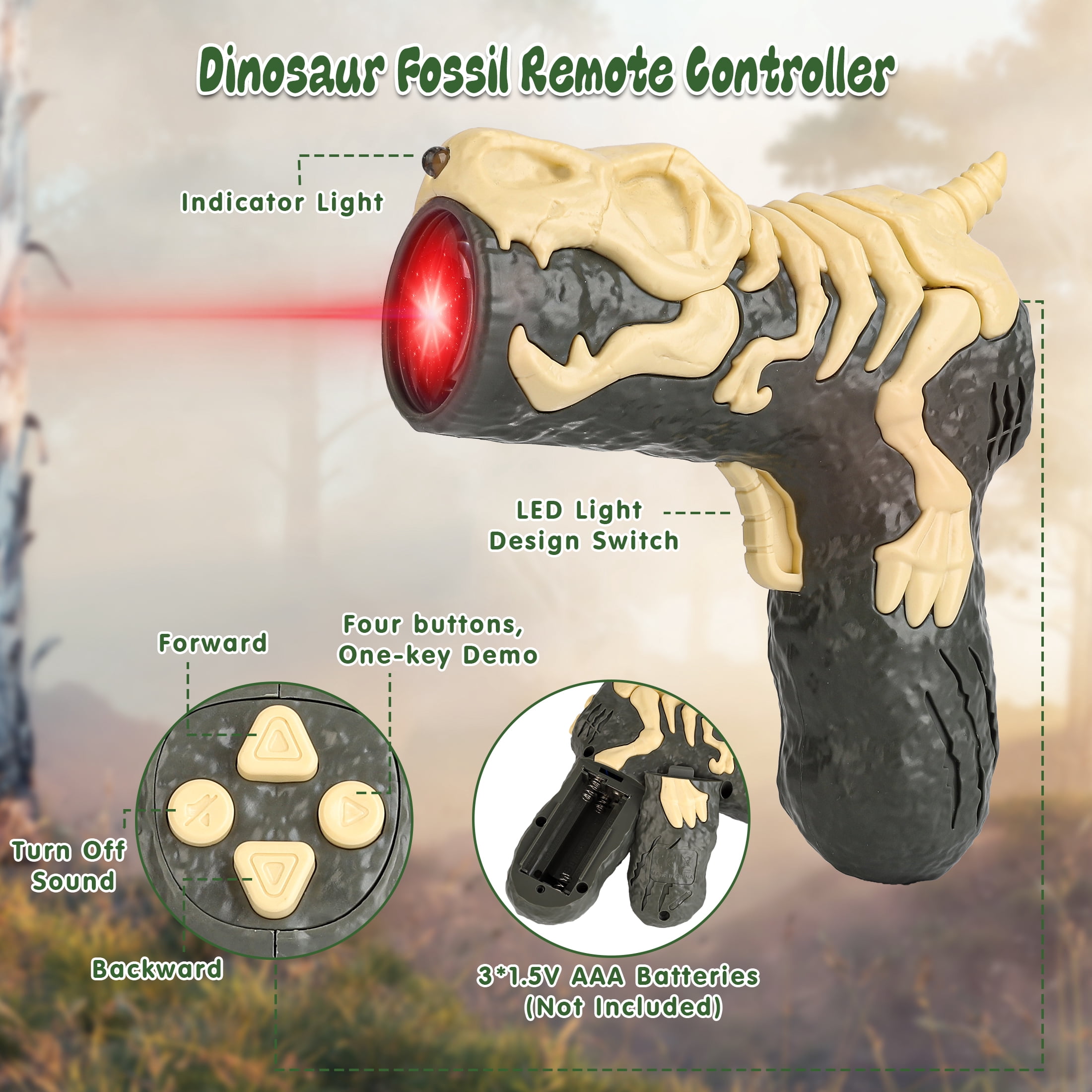Remote Control Dinosaur, Realistic Dinosaur Toys for Kids 3-6, Rechargeable Walking Robot Dinosaur Jurassic Toys, 2.4GHZ RC Dinosaur Toys with Sound & Spray for Christmas Boys Girls 3+
