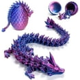 thumbnail image 2 of 3D Printed Dragon Eggs with Dragon Inside, Articulated Crystal Dragon in Egg, Executive Dragon Fidget Desk Toys for Gifts, Home Office Decor (Purple), 2 of 7