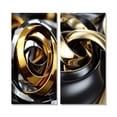 thumbnail image 2 of Designart "Futuristic Gold Silver Swirl Circular" Abstract Spirals Wall Art Set Of 2 - Transitional Gold Gallery Wall Set For Home Decor, 2 of 6