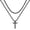 Black, variant on Cross Necklace for Men, Gold Silver Black Stainless Steel Mens Cross Necklaces Layered Rope Chain Box Chain Cross Pendant Necklace for Men Cross Chain Necklace for Men 16-24 Inch