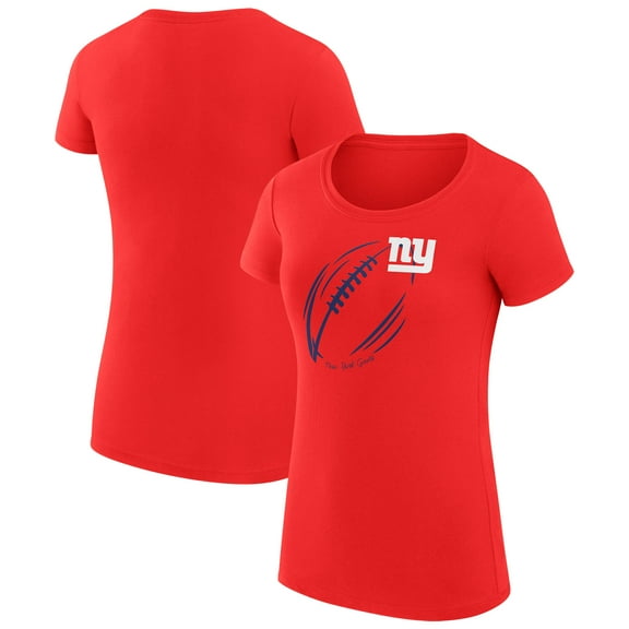 Women's G-III 4Her by Carl Banks Red New York Giants Super-Slim Fit Lightweight Subtle Football T-Shirt