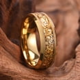 thumbnail image 5 of Tungsten Carbide Couple Rings Gold Sandblasted with Gold Foil Accents, 5 of 7