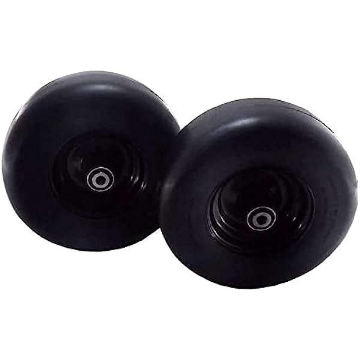 2 Pack 11x4-5 Black Rim Front Solid Puncture Proof Smooth Tires Compatible With Stander B 72460040 No Flat and 4169567 Includes Bearings 77410036