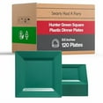 thumbnail image 4 of Disposable Plastic Plates - Heavy Duty Square Plates - Bulk Party Supplies For All Occasions (Hunter Green, 9.5" Dinner Plates (120 Plates)), 4 of 6