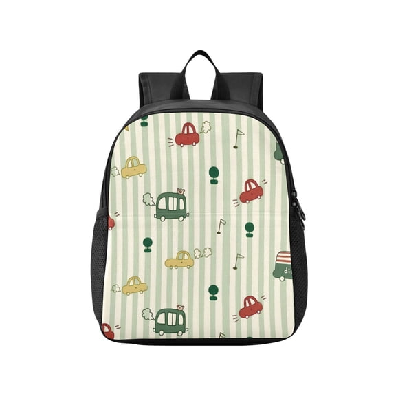 Toddler Backpack Green Stripes Waterproof Lightweight Backpack Casual Mini Daypack for Daycare & Travel