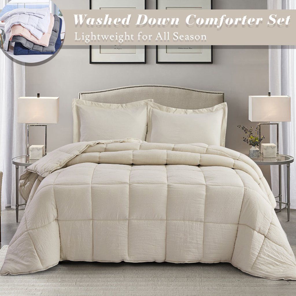 Gorgeous All Seasons Down Alternative Comforter Lavender Striped Select Size 