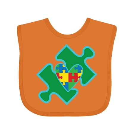 

Inktastic Autism ASD Puzzle Piece Heart Autistic Spectrum Gift Baby Boy or Baby Girl Bib