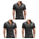 thumbnail image 2 of Camisa vaquera Minnieouse para hombre ajustada manga corta estilo americano, 2 of 6