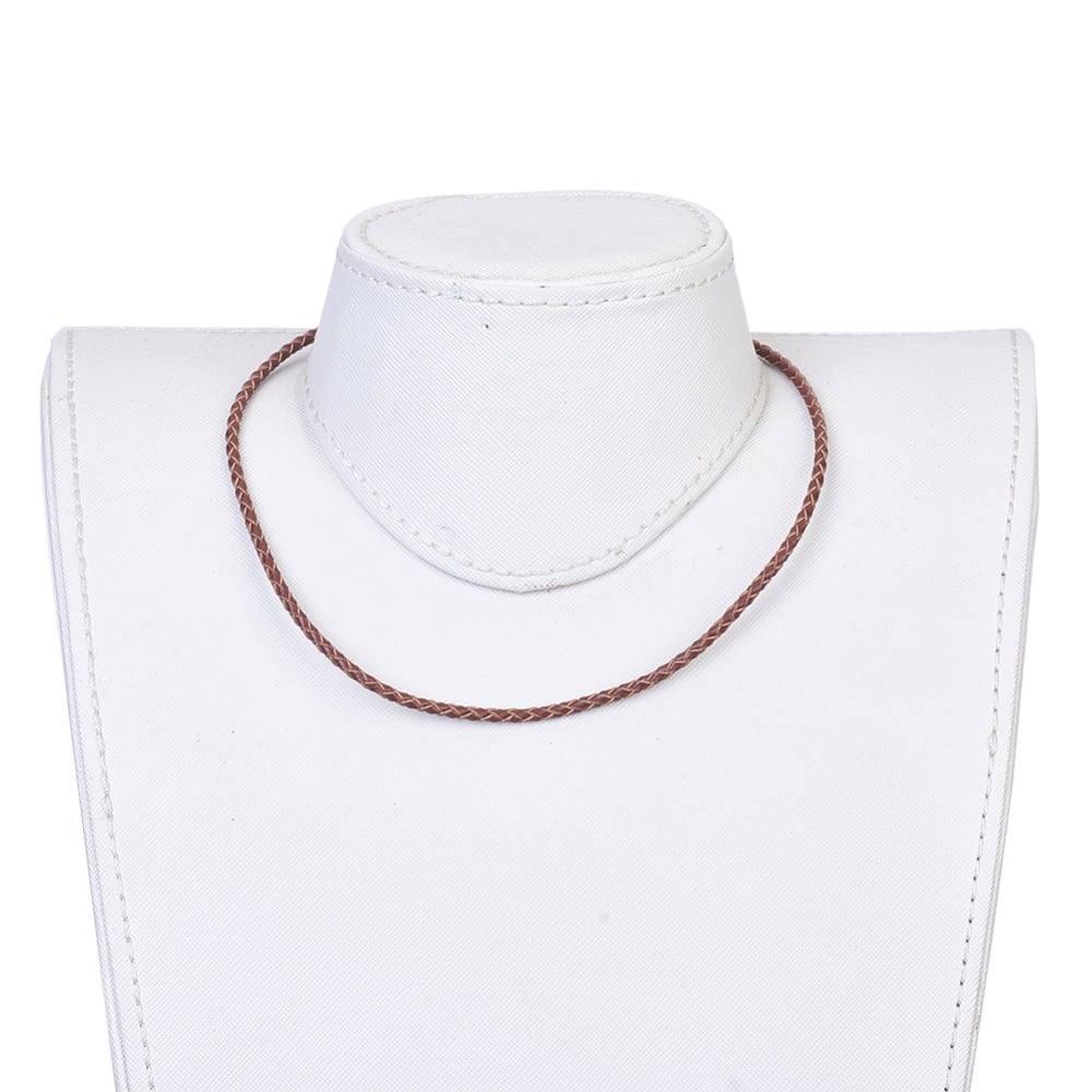 15 pc Leather Cord Wrap Bracelets/Necklaces Two Loops with 304 Stainless Steel Magnetic Screw Clasps Column Coconut Brown 16.5 inch~16.9 inch(42~43cm) 3mm
