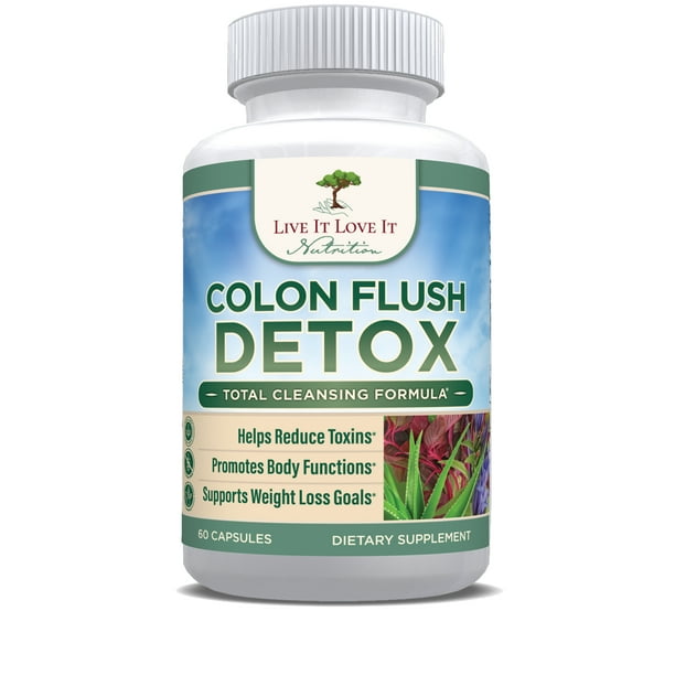 Colon Flush Detox (60 Caps) by Live It Love It, Colon Cleanse Capsules