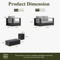 thumbnail image 7 of LayinSun Oversized Aluminum Outdoor Furniture Set, 4 Piece Patio Sofa Sets with Fire Pit Table, Deep Seating and Upgraded 6-inch Cushions for Porch, Balcony, Deck, 7 of 7