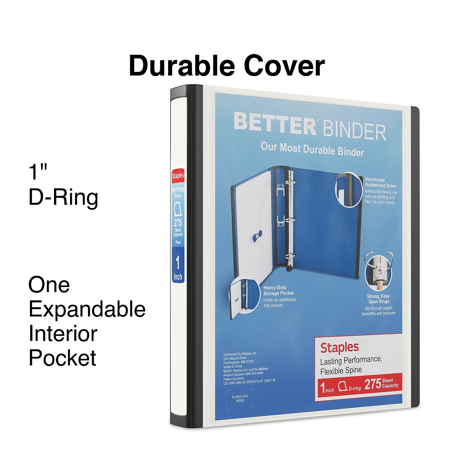 Staples 1" 3-Ring Better Binder White 3/Pack ST55840-CCVS