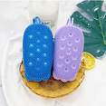 thumbnail image 3 of 1pc Cute Bear Shaped Silicone Bath Scrubber, Gentle Body Exfoliating Shower Scrub (Purple), 3 of 6