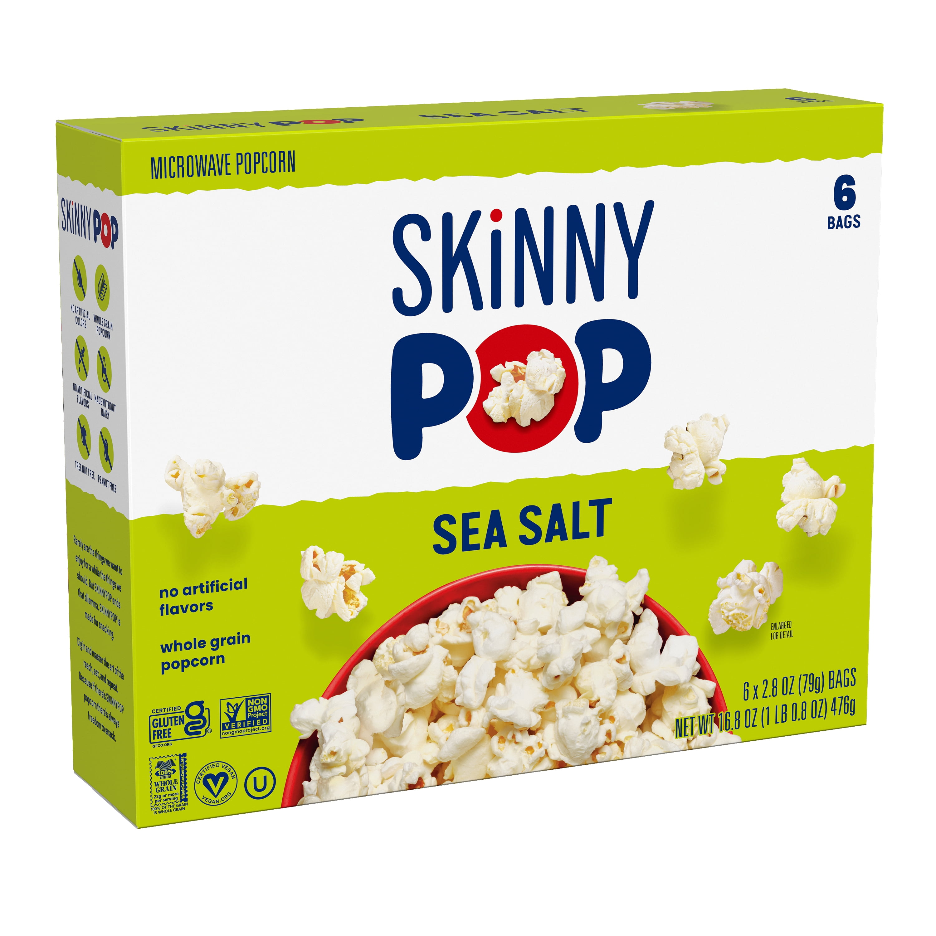 semaglutide popcorn SkinnyPop Bagged Popped Sea Salt Microwave Popcorn, 2.8 oz, 6 Pack