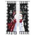 thumbnail image 7 of Black Plaid Christmas Sheer Curtains 108 Inch Length 2 Panels Set, Watercolor Snowman Snowflake Voile Window Treatment Semi Sheer Long Curtains Drapes for Bedroom/Living Room/Kitchen 52"x108"x2, 7 of 7