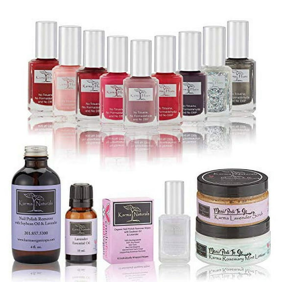 Amazing Nail Polish Rare Collection - Natural Nail Polish Base Coat Set – Natural Nail Polish Remover – Lavender Essential Oil - NonToxic Nail Art | Vegan and Cruelty-Free Nail Paint (Pack of 15)