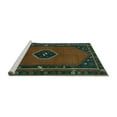 thumbnail image 2 of Ahgly Company Machine Washable Indoor Rectangle Persian Turquoise Blue Traditional Area Rugs, 8' x 10', 2 of 4