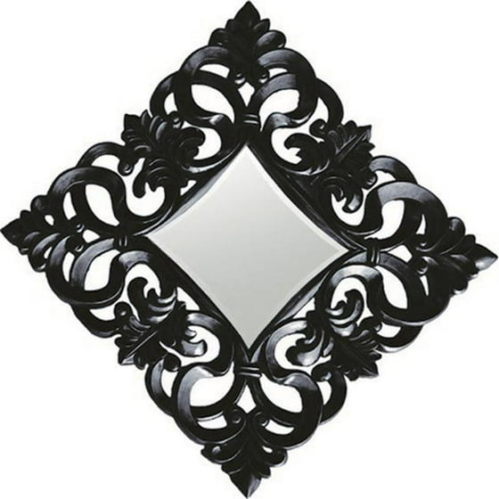 A Art Gallery Pu065 Black Ornate Antique Mirror
