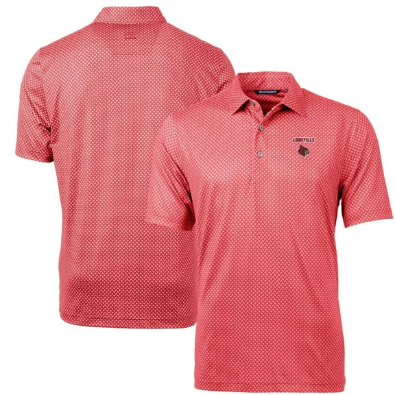 Men's Cutter & Buck Red Louisville Cardinals Pike Banner Print Polo