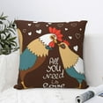 thumbnail image 4 of Honeii Rooster And Chicken Print Throw Pillow, Square Decorative Pillow Forms Soft Fluffy Plump Pillow Decorative Pillow Inserts,Couch Pillows-22"x22", 4 of 7