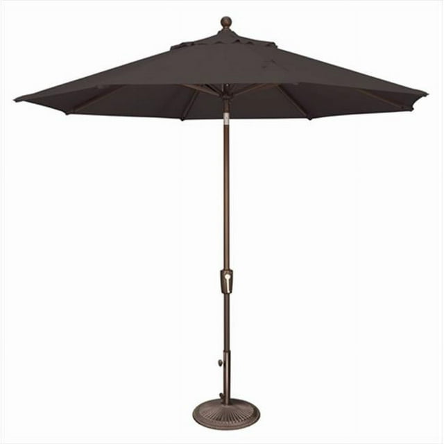 SimplyShade Parasol de Marché Octogonal Inclinable à Bouton-Poussoir 9 Pieds Noir