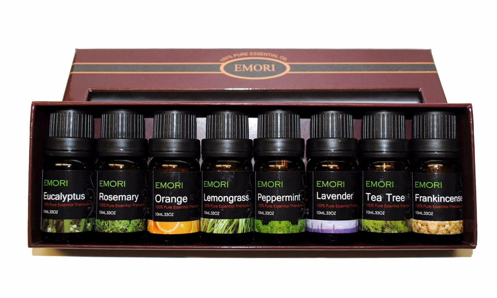 100% Pure Essential Oil Set of 8 Scents 10ml Therapeutic Grade Bottle Combo Set