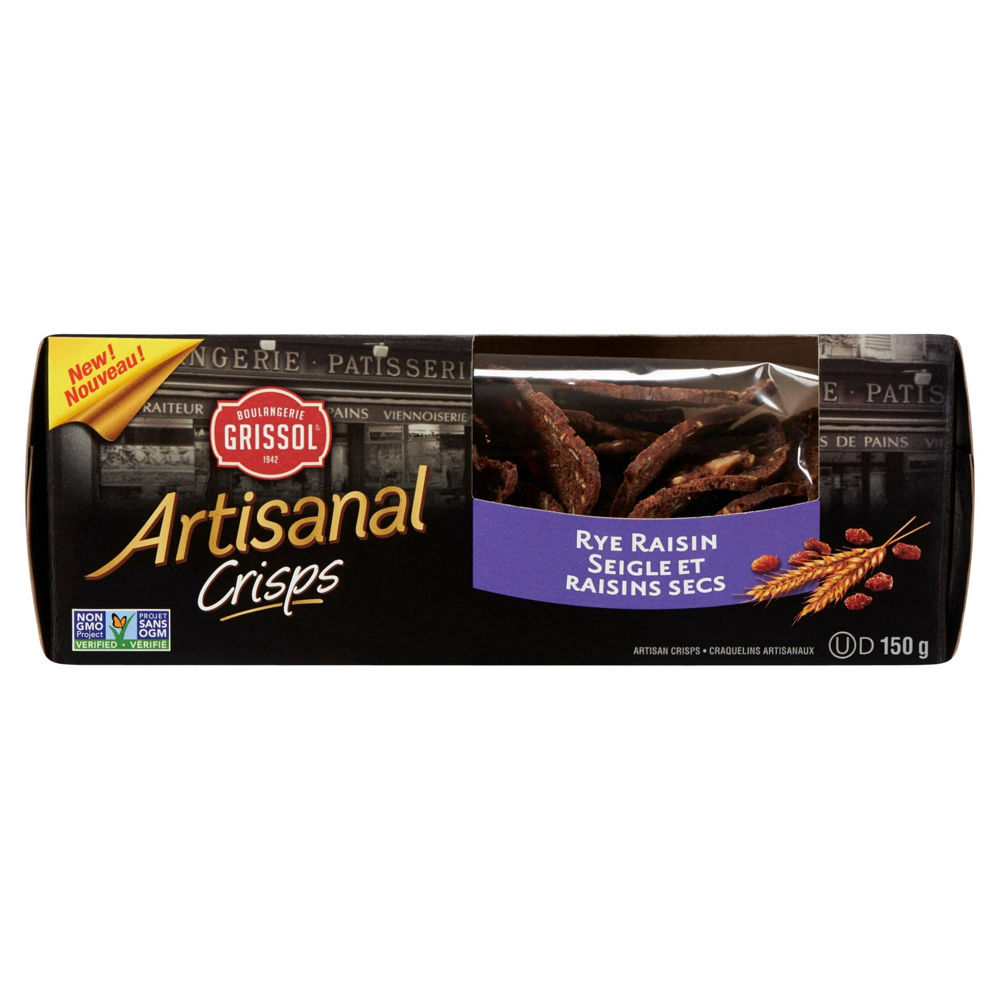 Boulangerie Grissol Artisanal Crisps Rye Raisin, Dare