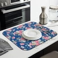 thumbnail image 3 of Pioneer Flower Floral Print Pattern Dish Drying Mat for Kitchen 1 Pack, Ultra Absorbent Microfiber Dishes Drainer Mats,16"x18", 3 of 6