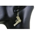 thumbnail image 3 of New Women Gold Metal Pistol Gun Charm Western Fashion Jewelry Earrings Set Bling Look, 3 of 8