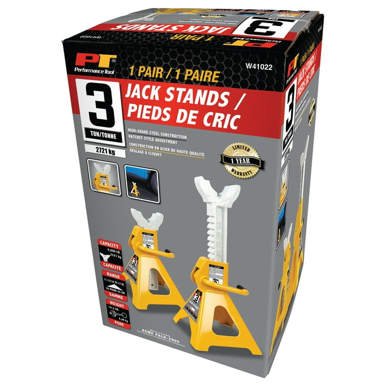 Performance Tool W41022 Ratchet Style Jack Stand Set for Lifting