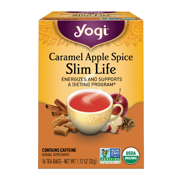 Yogi Caramel Apple Spice Slim Life Herbal Tea, Tea Bags, 16 Ct