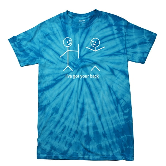 Funny Short Sleeve T-shirt I've Got Your Back Stick Figures Humorous Sarcastic Phrases Novelty Short Sleeve T-shirt-Bluetiedye-Medium