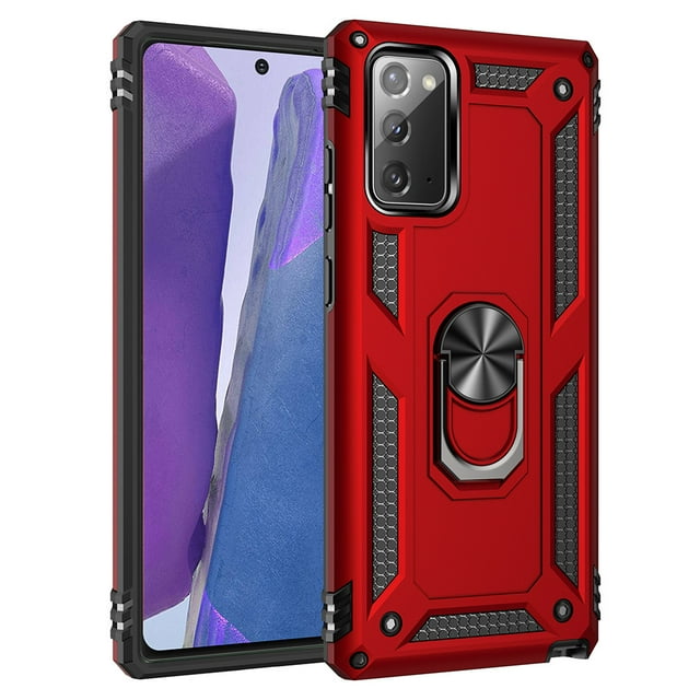 Samsung Note 20 Ultra 5G Case with Kickstand and Metal Ring - Shockproof Samsung Note 20 Ultra 5G Case Military Grade Drop Tested - Slim Dual Layer Samsung Galaxy Note 20 Ultra Case - red