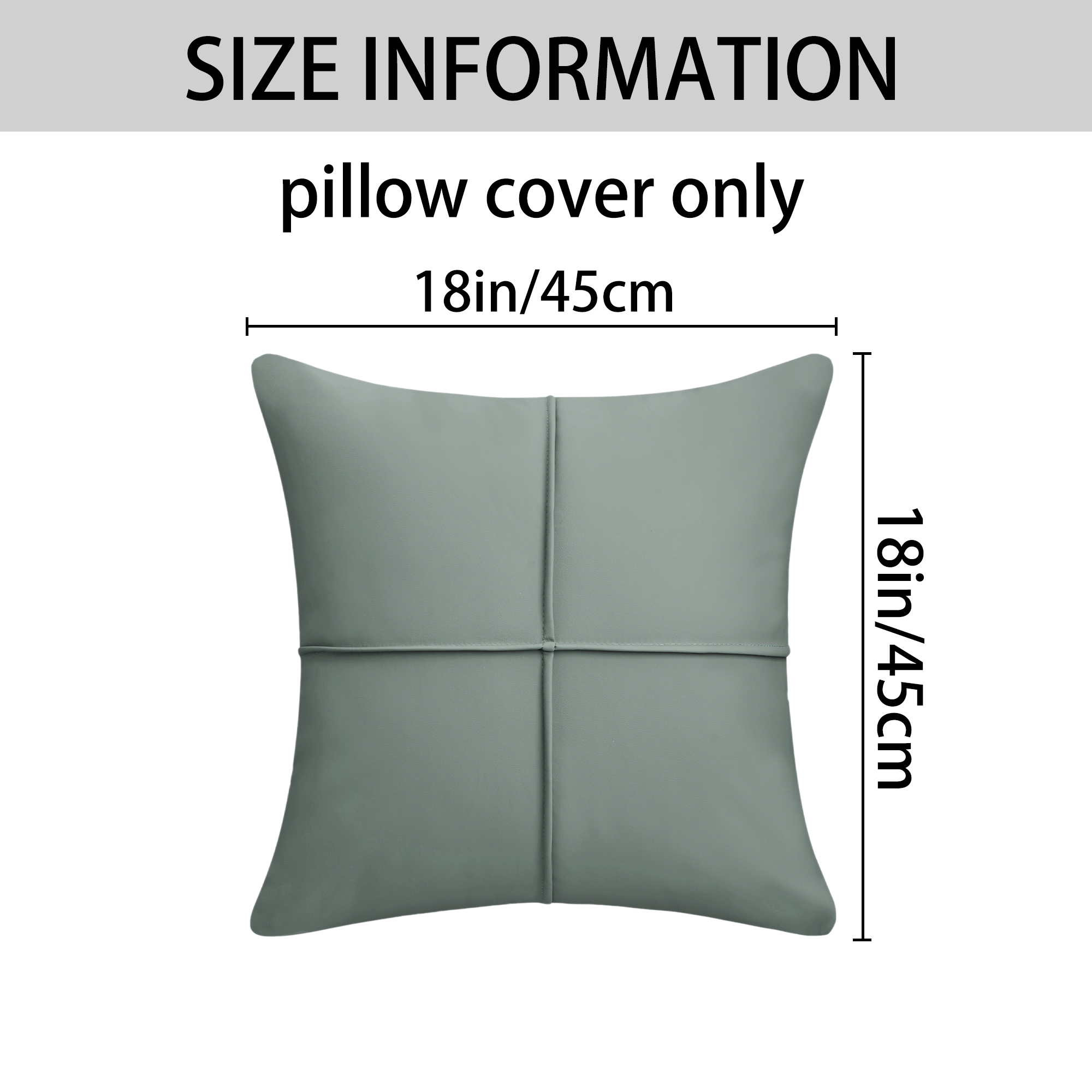 Unique Bargains Set of 2 Square Throw Pillow Covers Decorative Cases Teal Grey